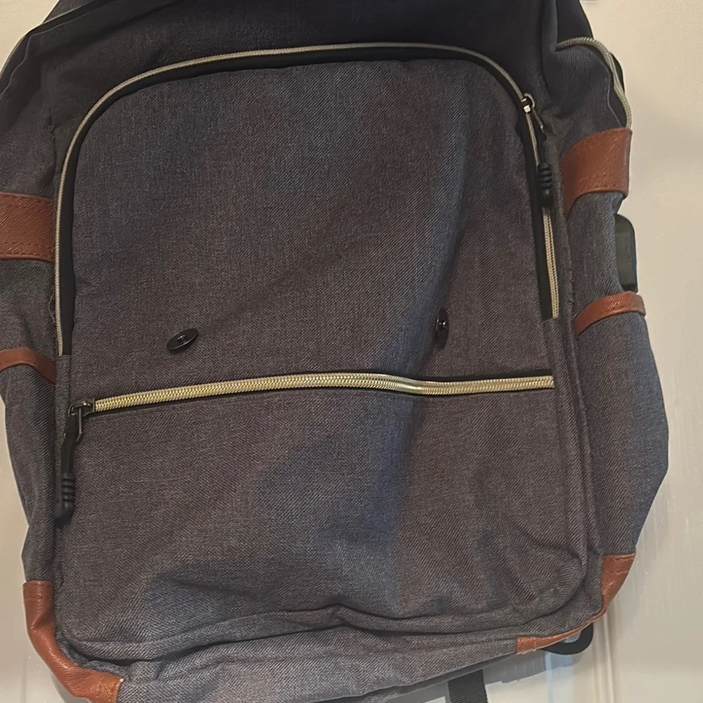 Charcoal and Tan Men's Backpack / Fashion Bag Used